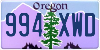 OR license plate 994XWD