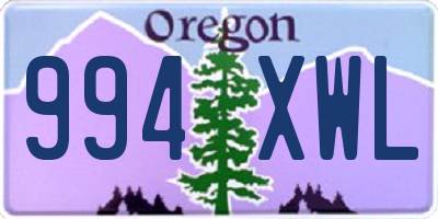 OR license plate 994XWL