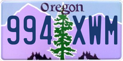 OR license plate 994XWM
