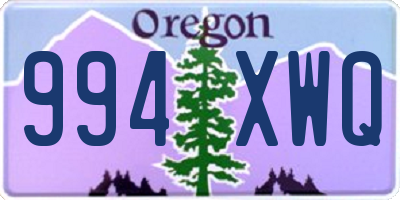OR license plate 994XWQ