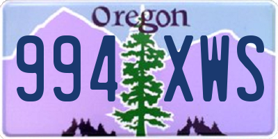 OR license plate 994XWS