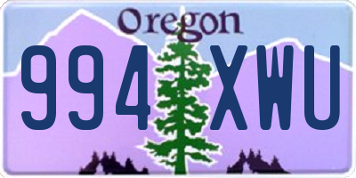 OR license plate 994XWU