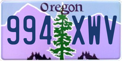 OR license plate 994XWV