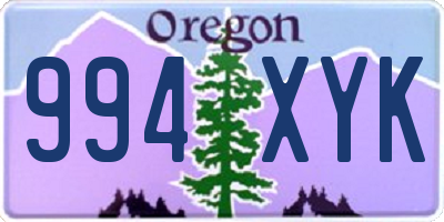 OR license plate 994XYK