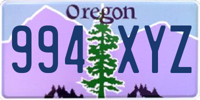 OR license plate 994XYZ