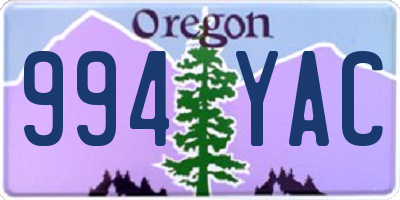 OR license plate 994YAC