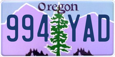 OR license plate 994YAD