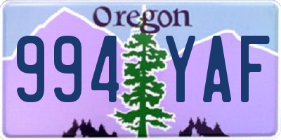 OR license plate 994YAF