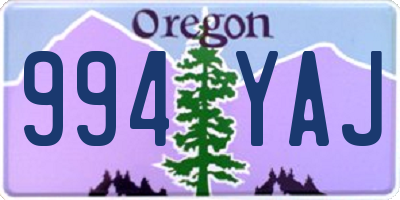 OR license plate 994YAJ