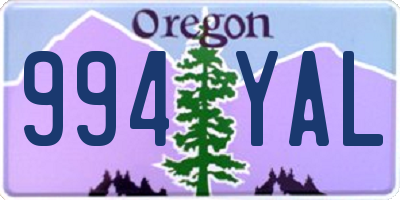 OR license plate 994YAL