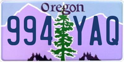 OR license plate 994YAQ