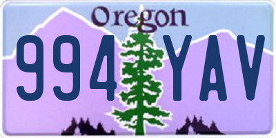 OR license plate 994YAV