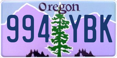 OR license plate 994YBK