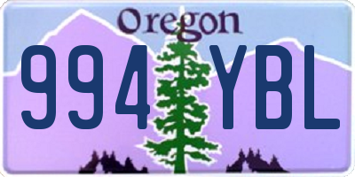 OR license plate 994YBL