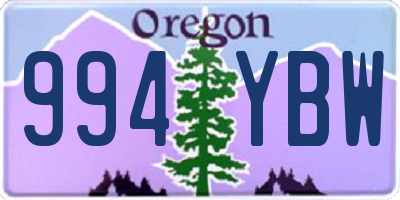 OR license plate 994YBW
