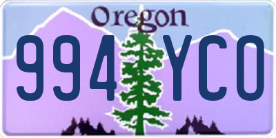 OR license plate 994YCO