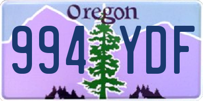 OR license plate 994YDF