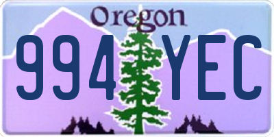 OR license plate 994YEC