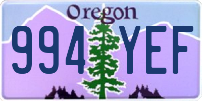 OR license plate 994YEF