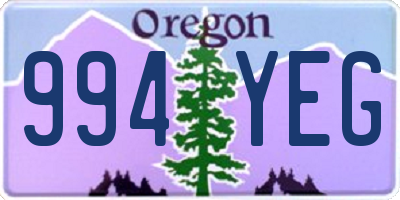 OR license plate 994YEG