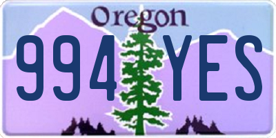 OR license plate 994YES