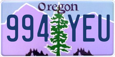 OR license plate 994YEU