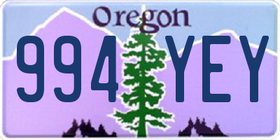 OR license plate 994YEY