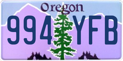 OR license plate 994YFB