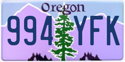 OR license plate 994YFK