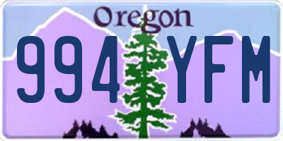 OR license plate 994YFM