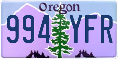 OR license plate 994YFR