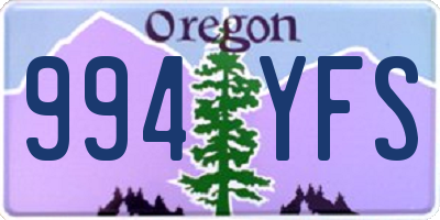 OR license plate 994YFS