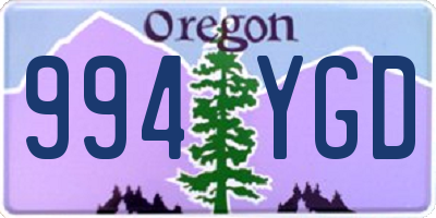 OR license plate 994YGD