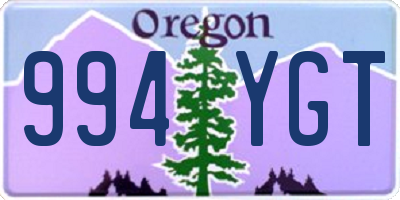 OR license plate 994YGT