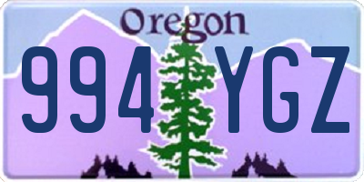 OR license plate 994YGZ