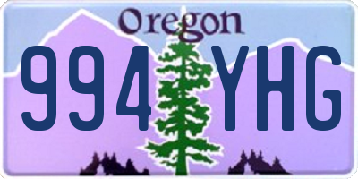 OR license plate 994YHG