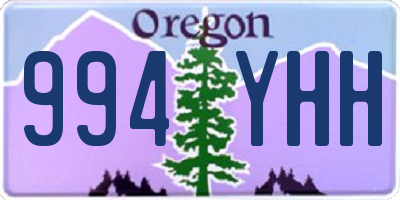 OR license plate 994YHH