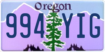 OR license plate 994YIG