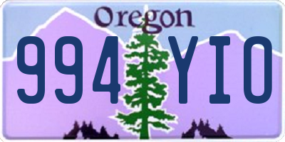 OR license plate 994YIO