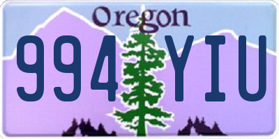 OR license plate 994YIU