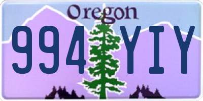 OR license plate 994YIY