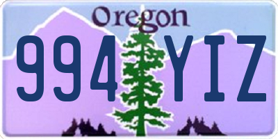 OR license plate 994YIZ