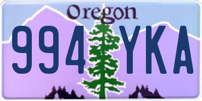 OR license plate 994YKA