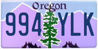 OR license plate 994YLK