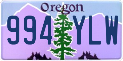 OR license plate 994YLW