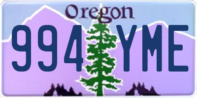 OR license plate 994YME