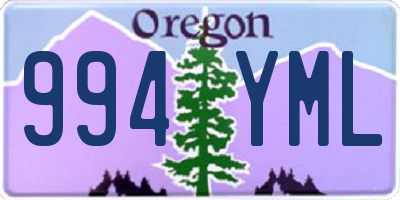 OR license plate 994YML