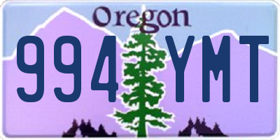 OR license plate 994YMT
