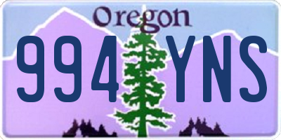 OR license plate 994YNS