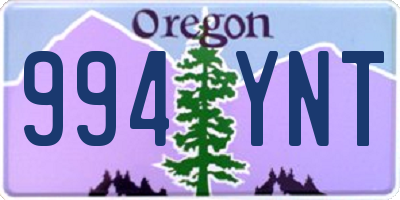 OR license plate 994YNT